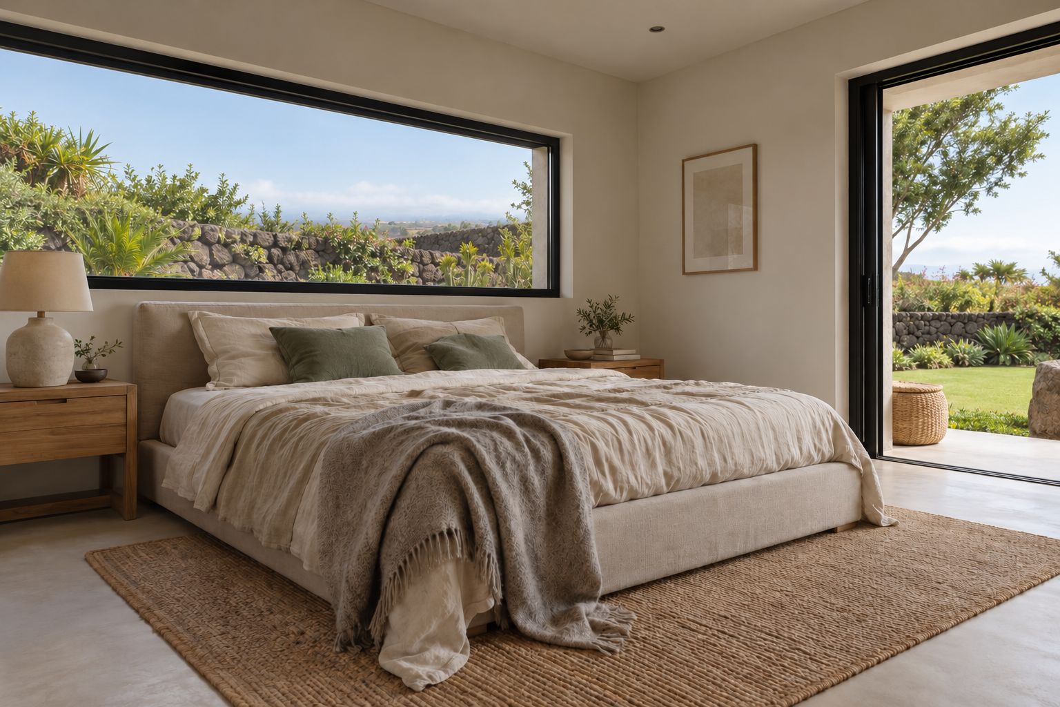 Dormitorio luminoso con vistas al jardín